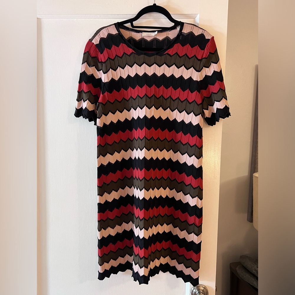 A.L.C. Knit Chevron Strip Dress in Large